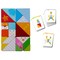 HABA Funny Faces Tangram Wooden Pattern Blocks with 20 Template Cards (Made in Germany)